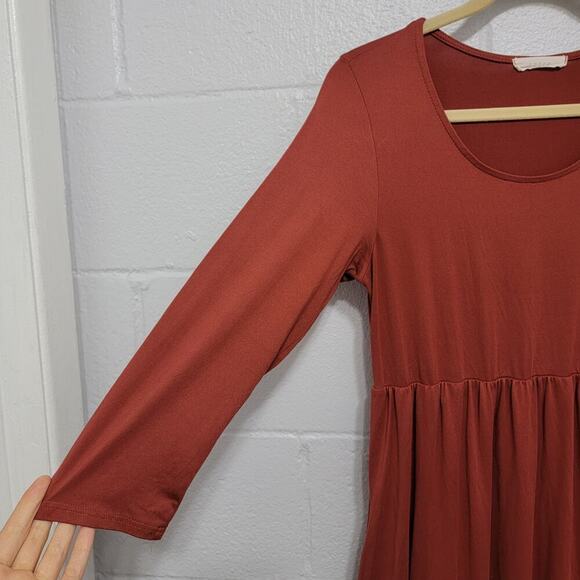 Entro Maxi Dress Mauve Pink Modest Pockets Made in USA 794 - Picture 5 of 7